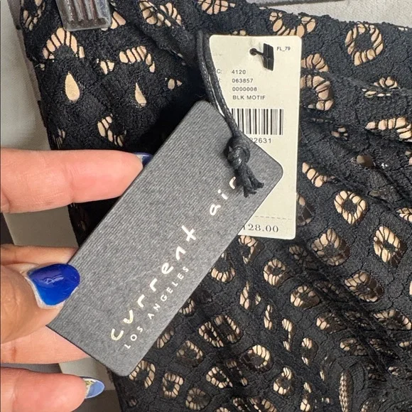 Anthropologie Current air black embroidered lace ruffled midi skirt - Picture 4 of 6